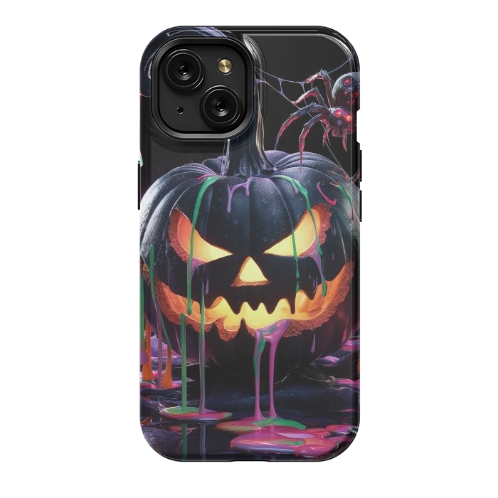 iPhone 15 StrongFit Halloween Black Pumpkin by JohnnyVillas