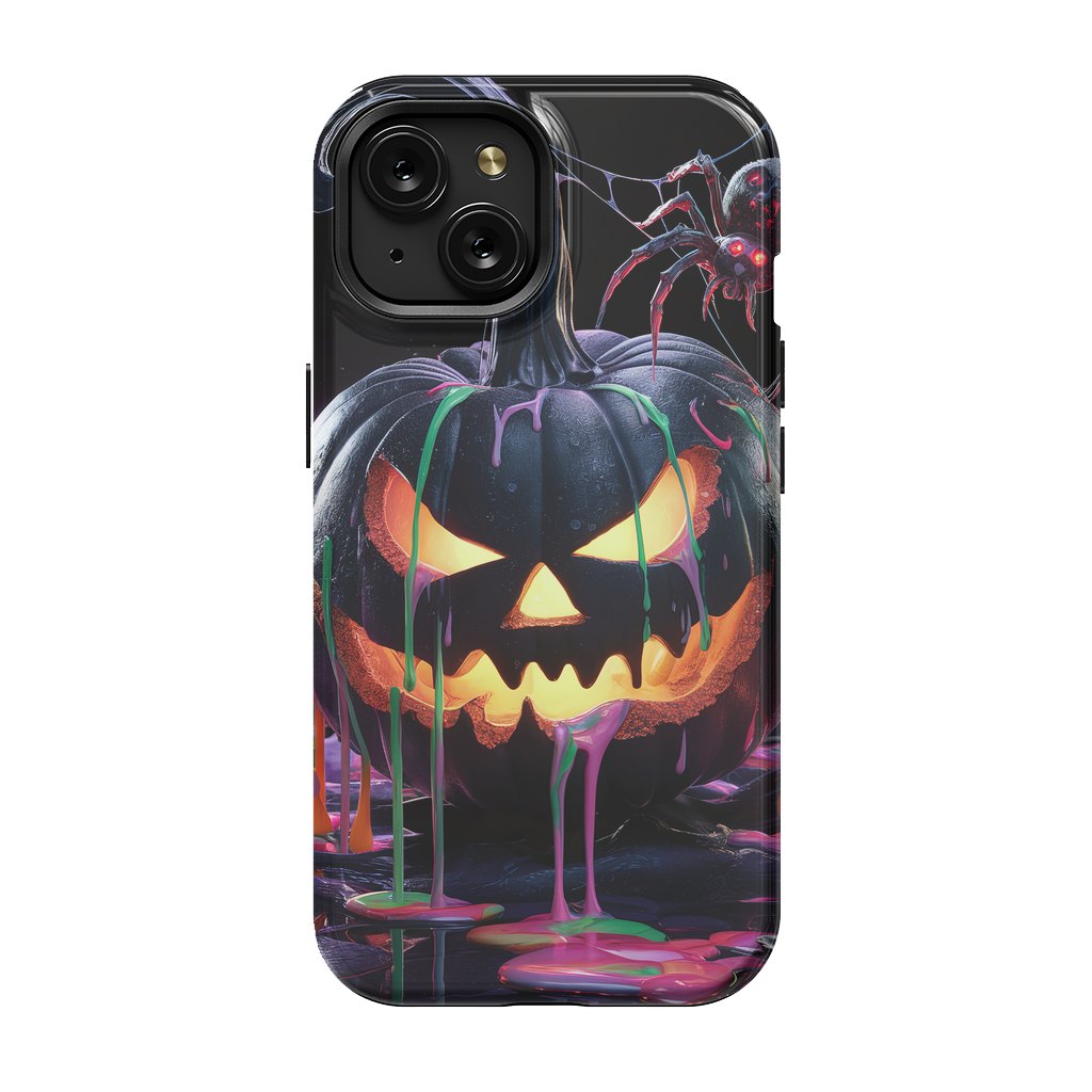 iPhone 15 StrongFit Halloween Black Pumpkin by JohnnyVillas