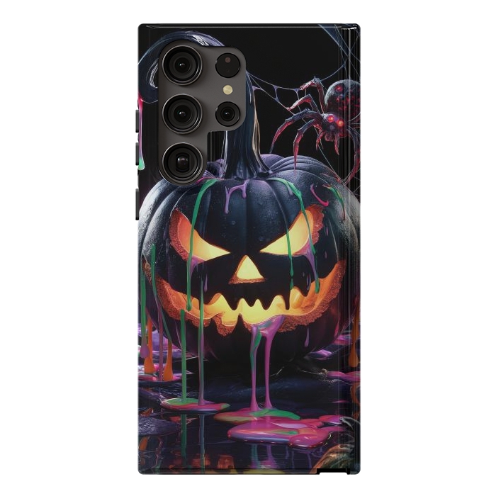 Galaxy S23 Ultra StrongFit Halloween Black Pumpkin by JohnnyVillas