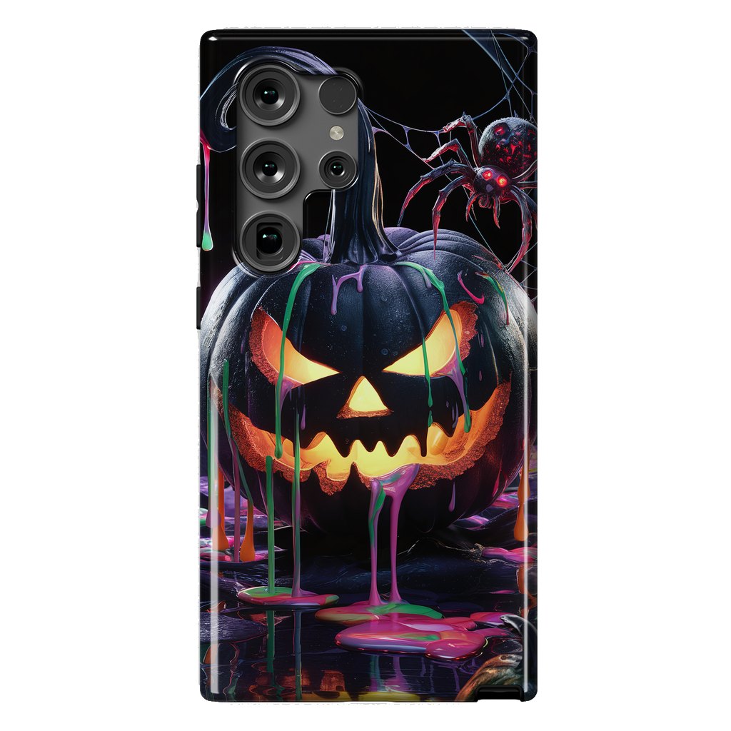 Galaxy S24 Ultra StrongFit Halloween Black Pumpkin by JohnnyVillas