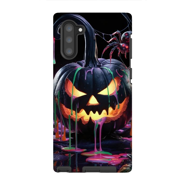 Galaxy Note 10 StrongFit Halloween Black Pumpkin by JohnnyVillas