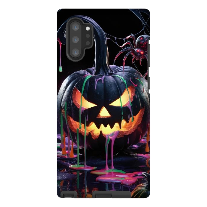 Galaxy Note 10 plus StrongFit Halloween Black Pumpkin by JohnnyVillas