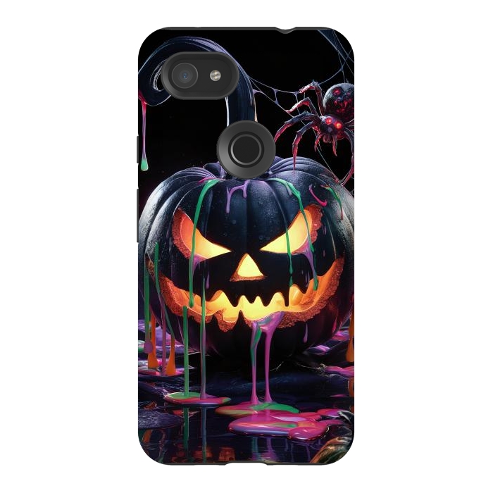 Pixel 3AXL StrongFit Halloween Black Pumpkin by JohnnyVillas