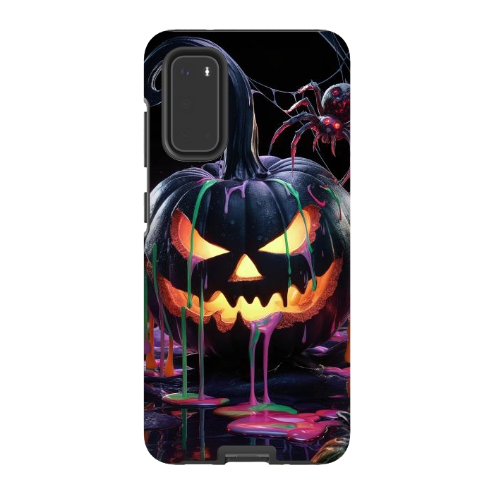 Galaxy S20 StrongFit Halloween Black Pumpkin by JohnnyVillas