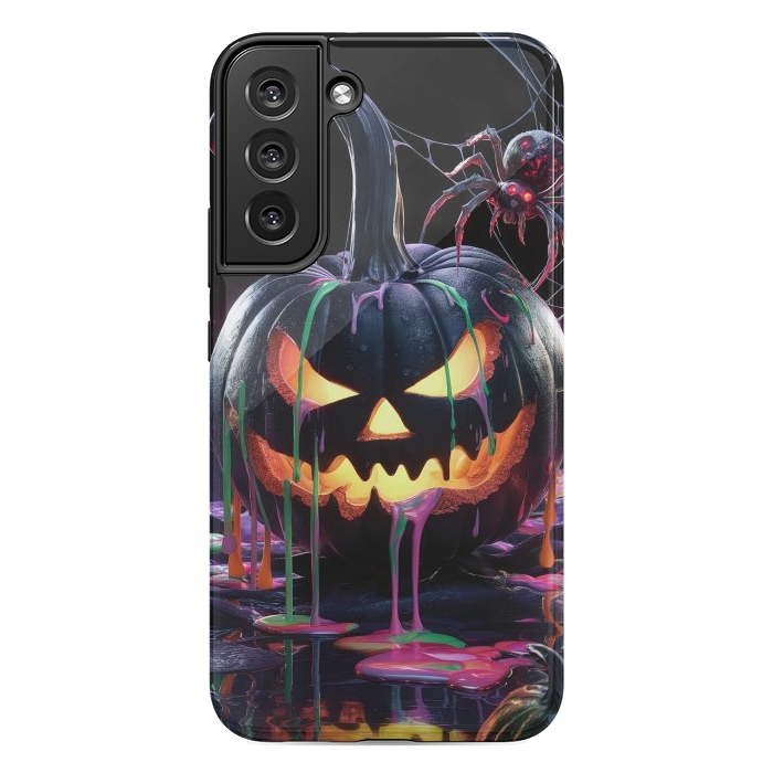 Galaxy S22 plus StrongFit Halloween Black Pumpkin by JohnnyVillas