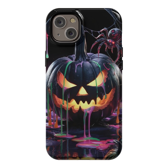 iPhone 14 Plus StrongFit Halloween Black Pumpkin by JohnnyVillas