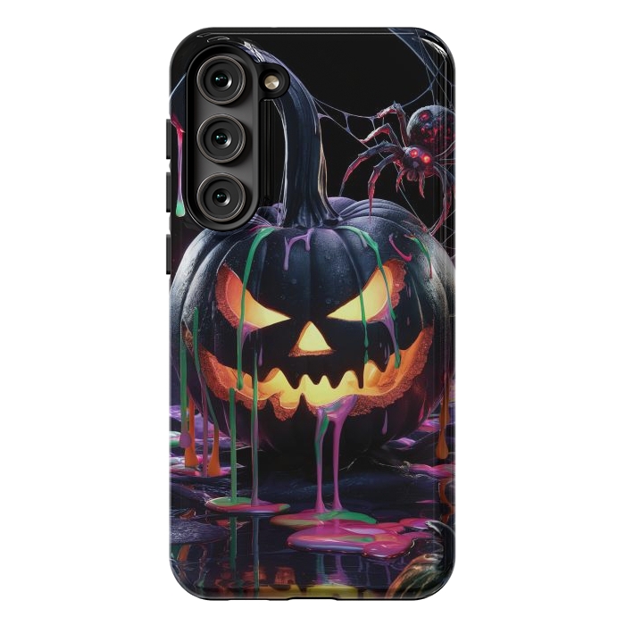 Galaxy S23 Plus StrongFit Halloween Black Pumpkin by JohnnyVillas