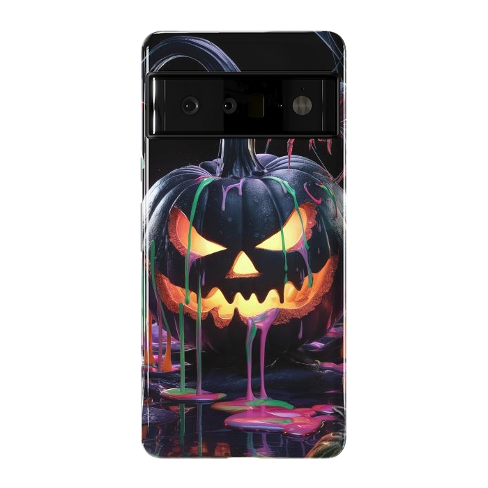 Pixel 6 Pro StrongFit Halloween Black Pumpkin by JohnnyVillas