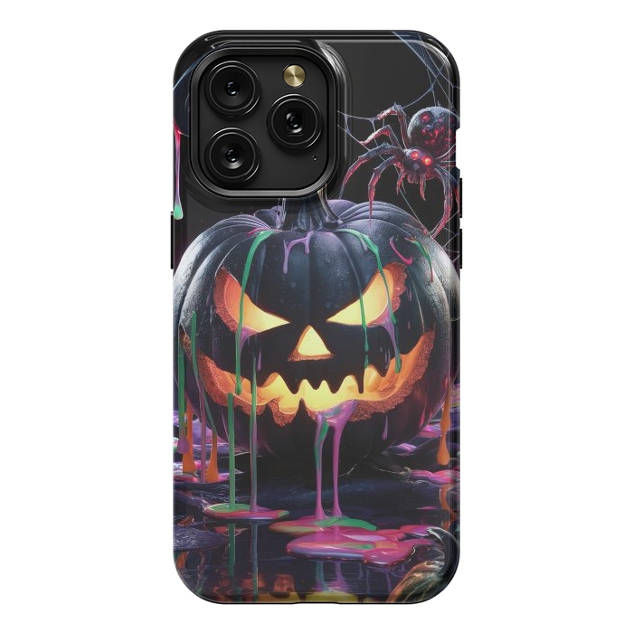 iPhone 15 Pro Max StrongFit Halloween Black Pumpkin by JohnnyVillas