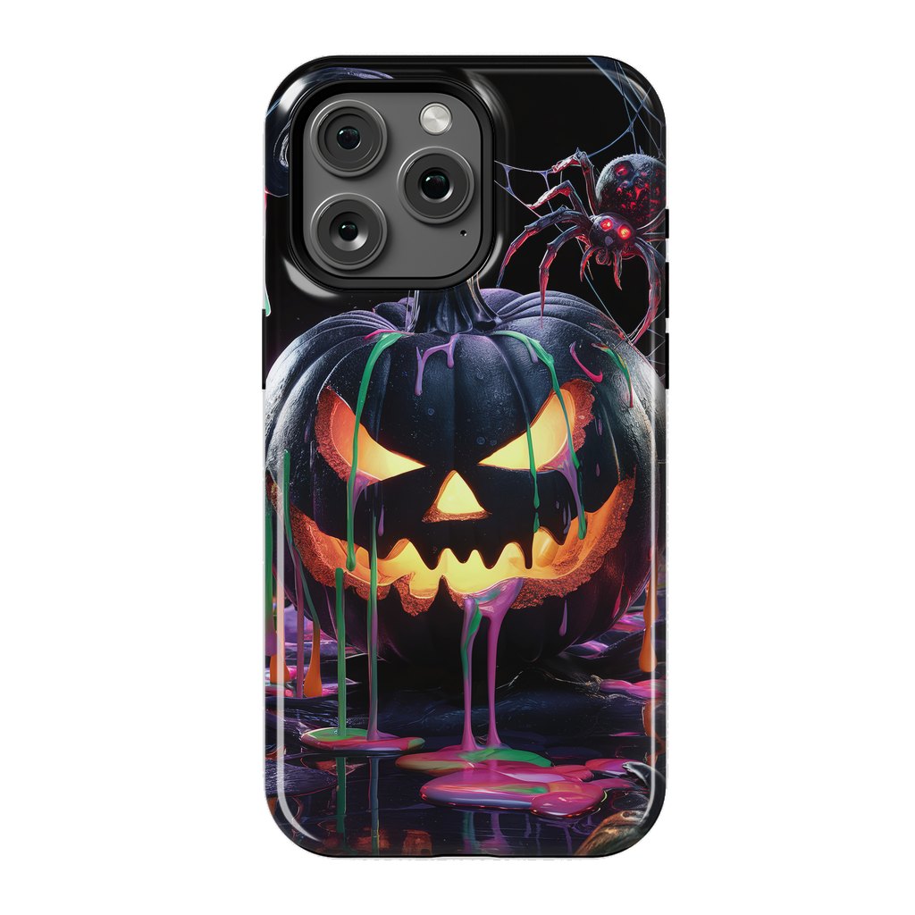 iPhone 15 Pro Max StrongFit Halloween Black Pumpkin by JohnnyVillas