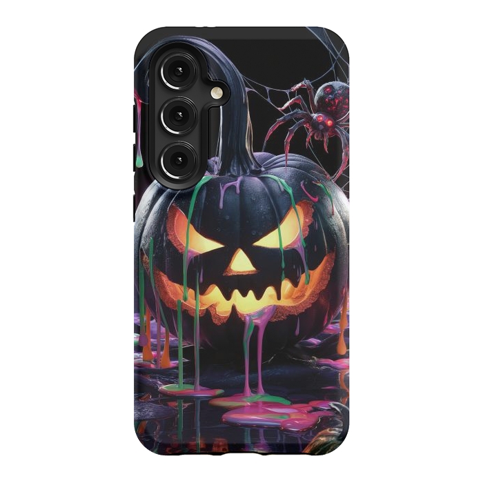 Galaxy S24 StrongFit Halloween Black Pumpkin by JohnnyVillas