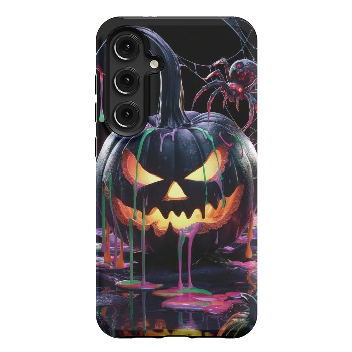 Galaxy S24 Plus StrongFit Halloween Black Pumpkin by JohnnyVillas