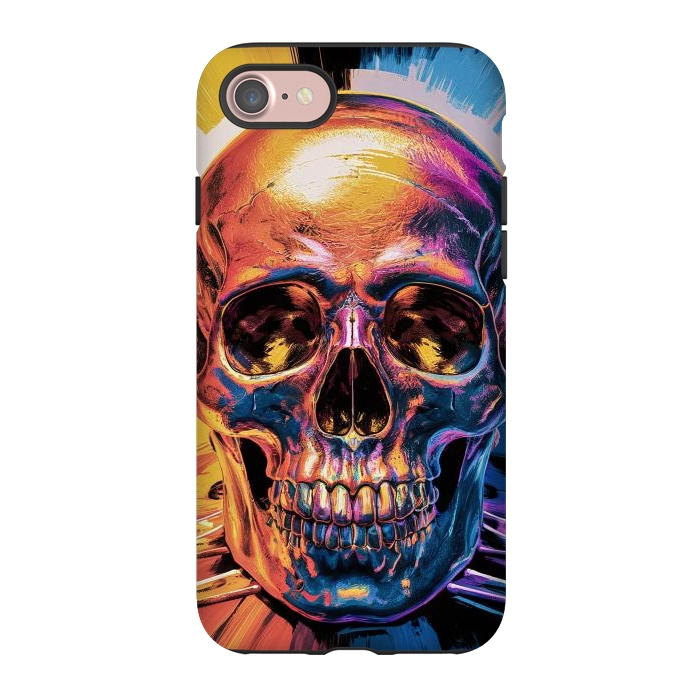 iPhone 7 StrongFit Metallic Skull Painting by JohnnyVillas