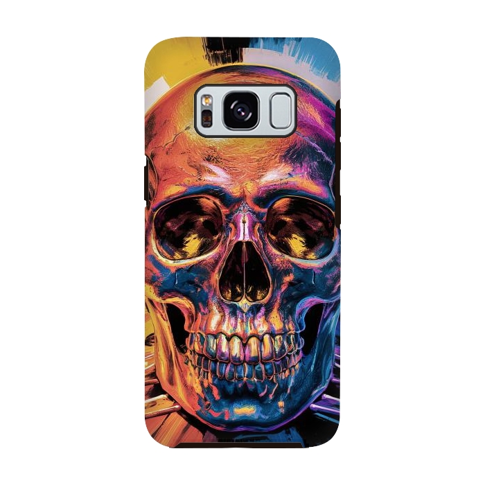 Galaxy S8 StrongFit Metallic Skull Painting by JohnnyVillas