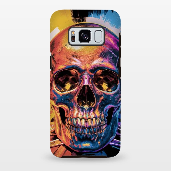 Galaxy S8 plus StrongFit Metallic Skull Painting by JohnnyVillas