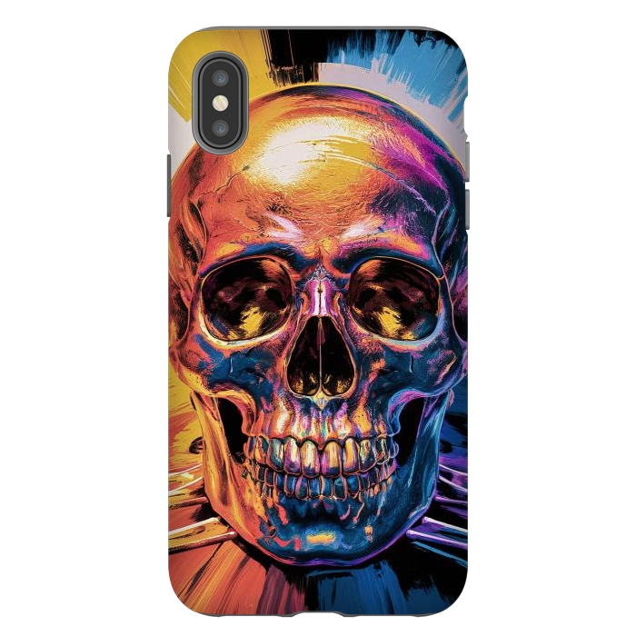 iPhone Xs Max StrongFit Metallic Skull Painting by JohnnyVillas