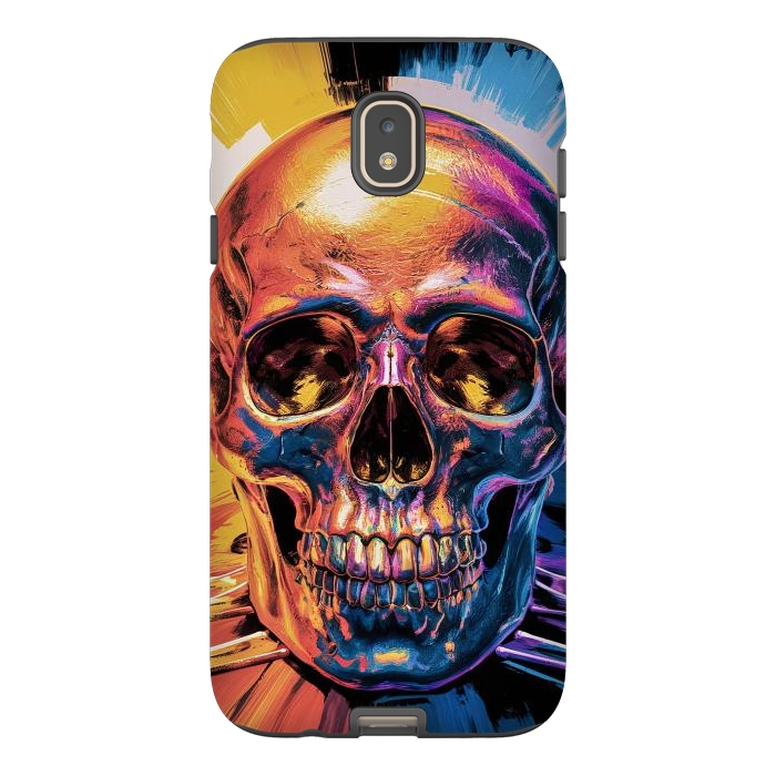 Galaxy J7 StrongFit Metallic Skull Painting by JohnnyVillas