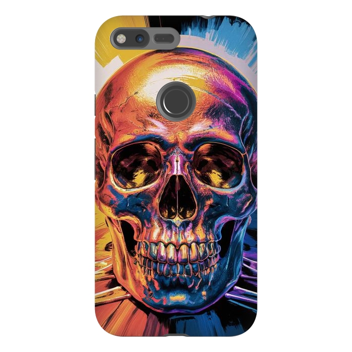 Pixel XL StrongFit Metallic Skull Painting by JohnnyVillas