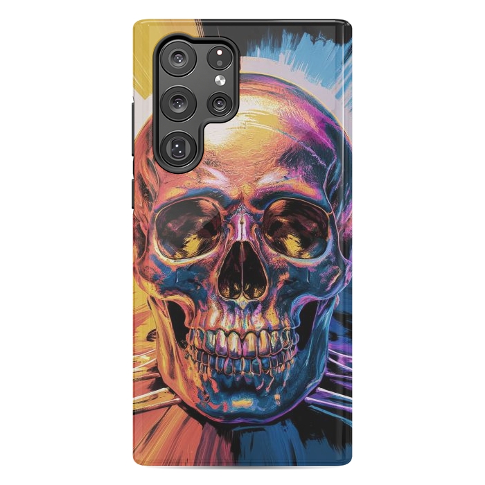 Galaxy S22 Ultra StrongFit Metallic Skull Painting by JohnnyVillas