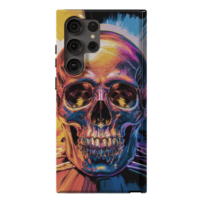 Galaxy S23 Ultra StrongFit Metallic Skull Painting by JohnnyVillas