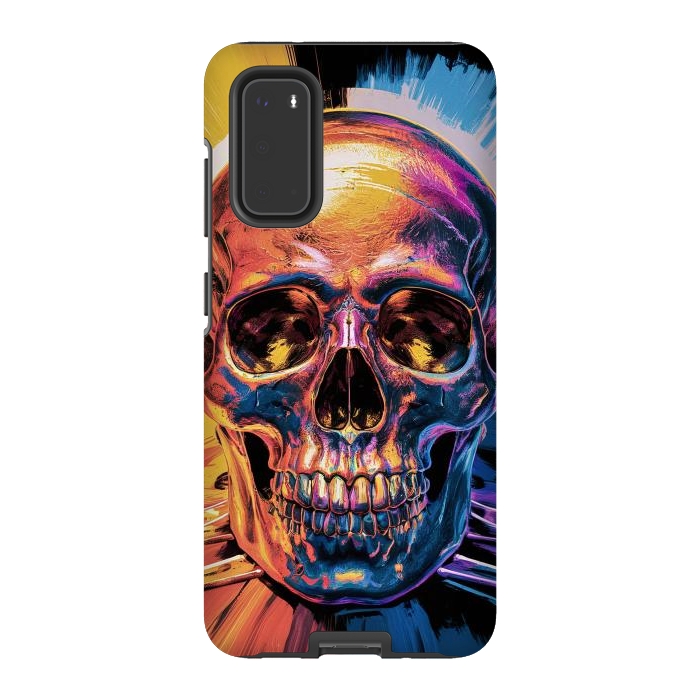 Galaxy S20 StrongFit Metallic Skull Painting by JohnnyVillas