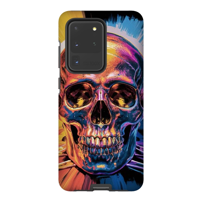 Galaxy S20 Ultra StrongFit Metallic Skull Painting by JohnnyVillas