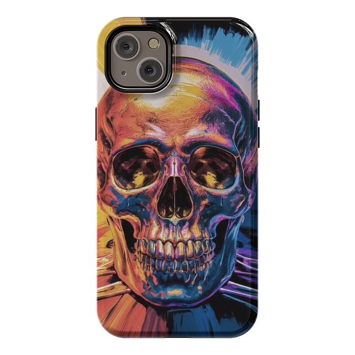 iPhone 14 Plus StrongFit Metallic Skull Painting by JohnnyVillas