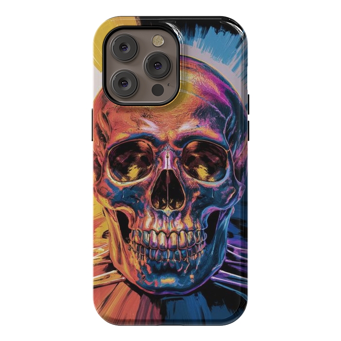 iPhone 14 Pro max StrongFit Metallic Skull Painting by JohnnyVillas