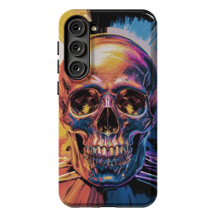 Galaxy S23 Plus StrongFit Metallic Skull Painting by JohnnyVillas