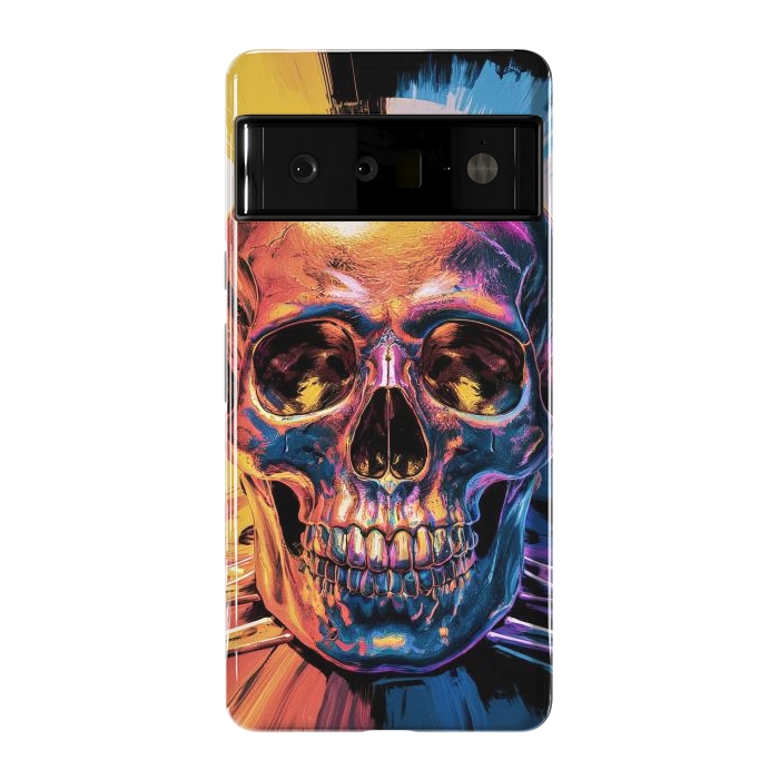 Pixel 6 Pro StrongFit Metallic Skull Painting by JohnnyVillas