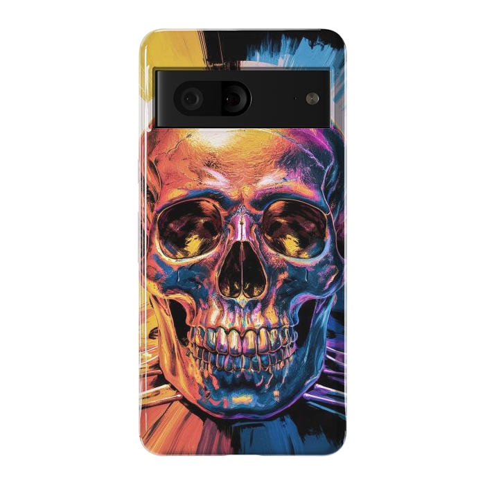 Pixel 7 StrongFit Metallic Skull Painting by JohnnyVillas