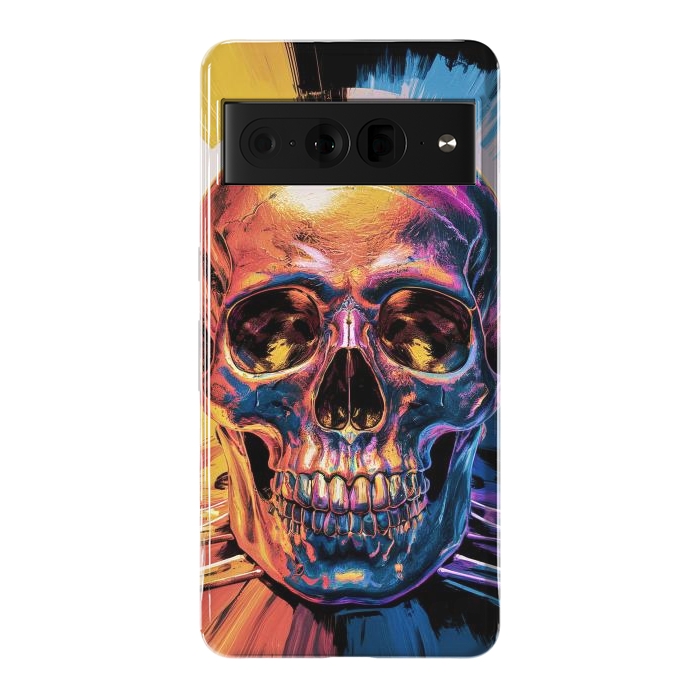 Pixel 7 Pro StrongFit Metallic Skull Painting by JohnnyVillas