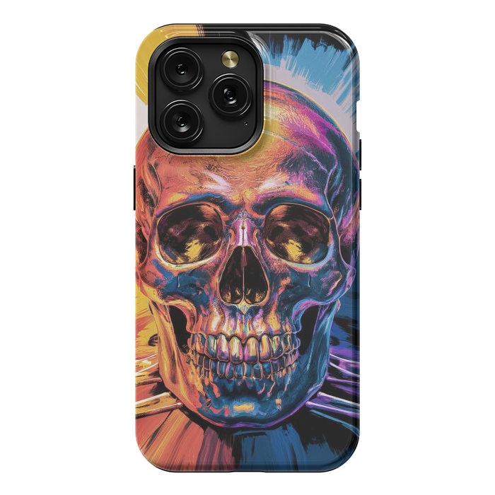 iPhone 15 Pro Max StrongFit Metallic Skull Painting by JohnnyVillas