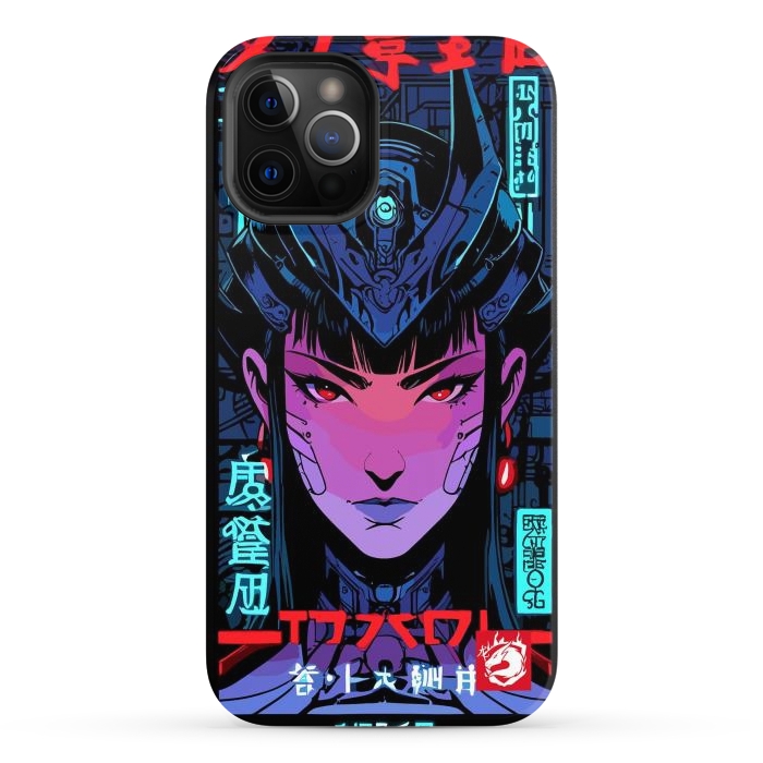 iPhone 12 Pro Max StrongFit Blue Woman Cyborg by LM2Kone