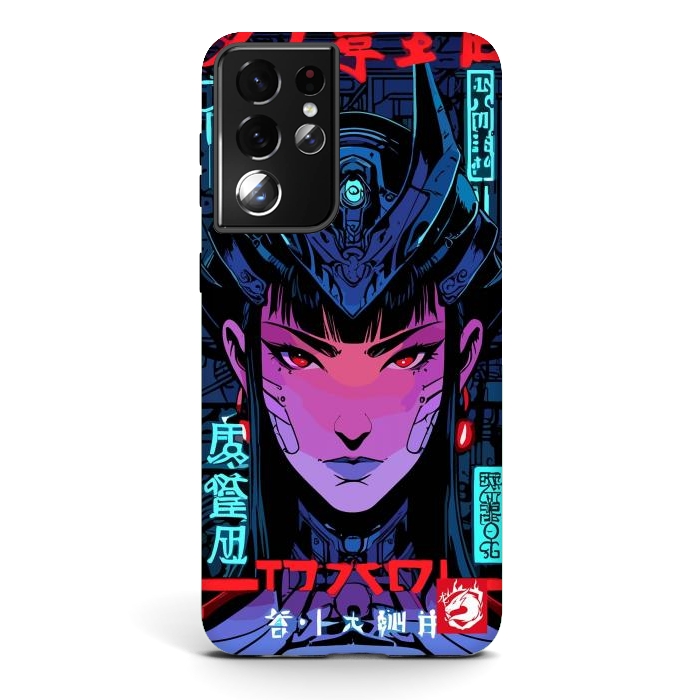 Galaxy S21 ultra StrongFit Blue Woman Cyborg by LM2Kone