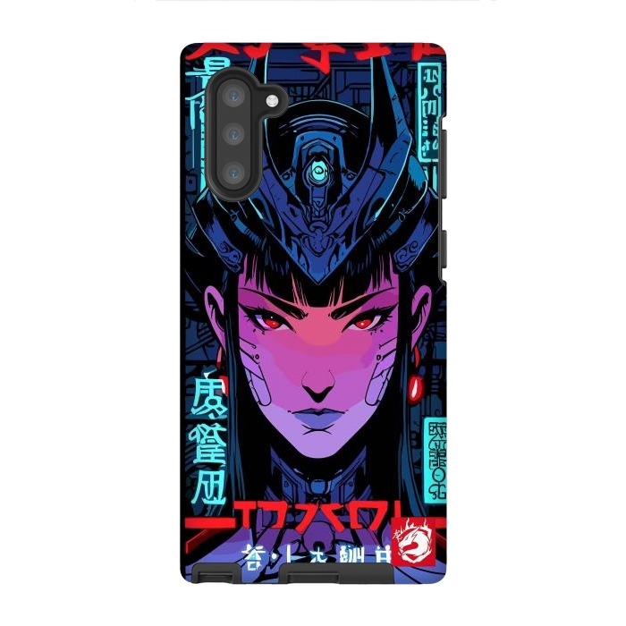 Galaxy Note 10 StrongFit Blue Woman Cyborg by LM2Kone