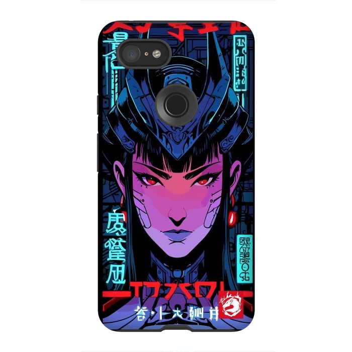 Pixel 3XL StrongFit Blue Woman Cyborg by LM2Kone