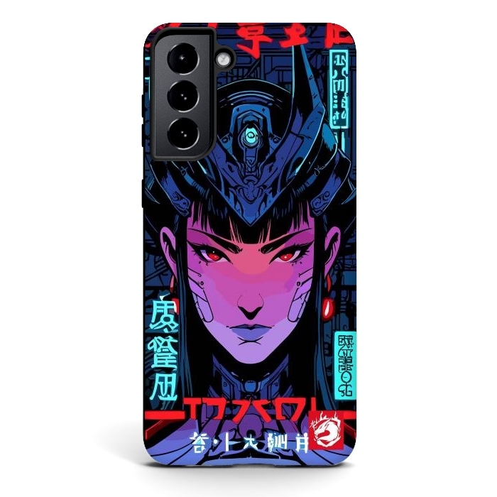 Galaxy S21 plus StrongFit Blue Woman Cyborg by LM2Kone