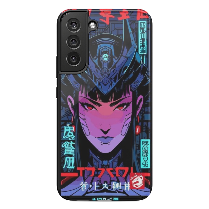 Galaxy S22 plus StrongFit Blue Woman Cyborg by LM2Kone