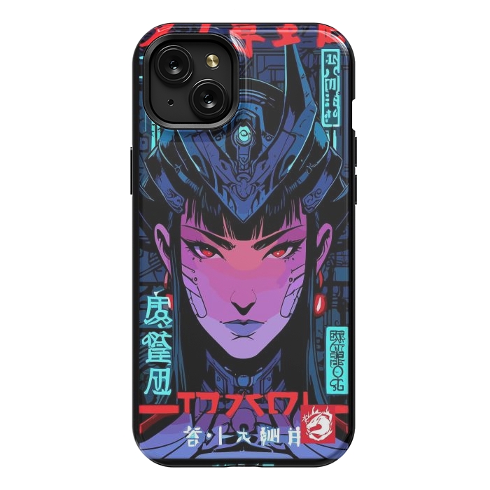 iPhone 15 Plus StrongFit Blue Woman Cyborg by LM2Kone