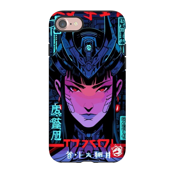 iPhone 7 StrongFit Blue Woman Cyborg by LM2Kone