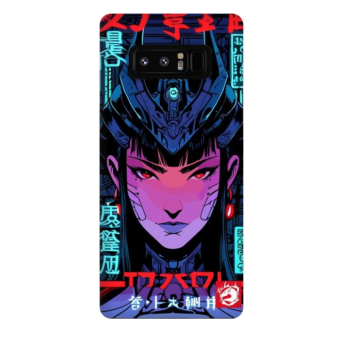 Galaxy Note 8 StrongFit Blue Woman Cyborg by LM2Kone