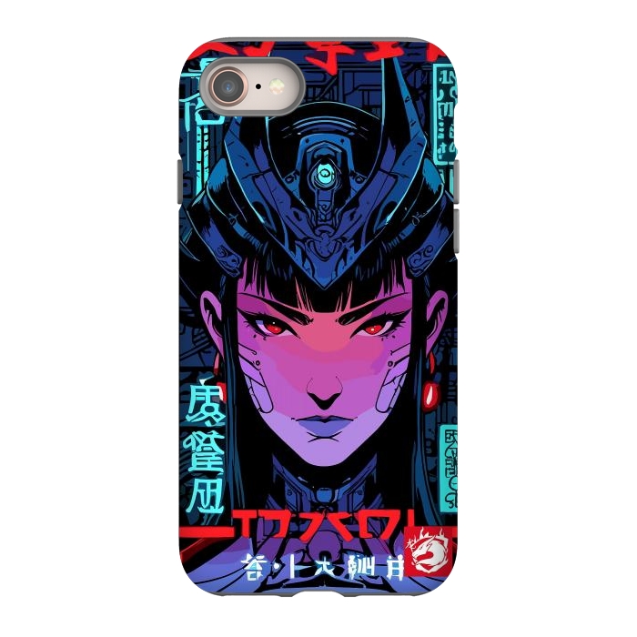 iPhone 8 StrongFit Blue Woman Cyborg by LM2Kone