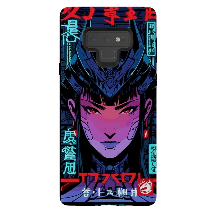 Galaxy Note 9 StrongFit Blue Woman Cyborg by LM2Kone