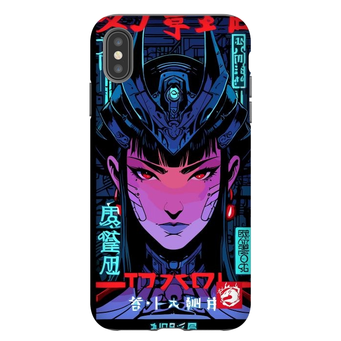 iPhone Xs Max StrongFit Blue Woman Cyborg by LM2Kone