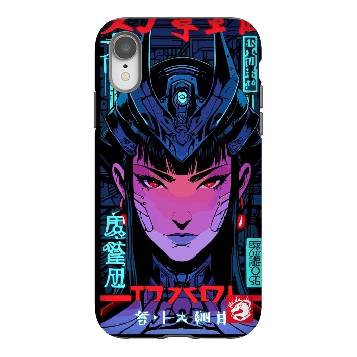 iPhone Xr StrongFit Blue Woman Cyborg by LM2Kone