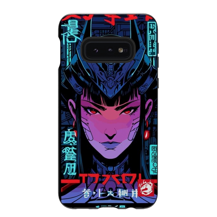 Galaxy S10e StrongFit Blue Woman Cyborg by LM2Kone