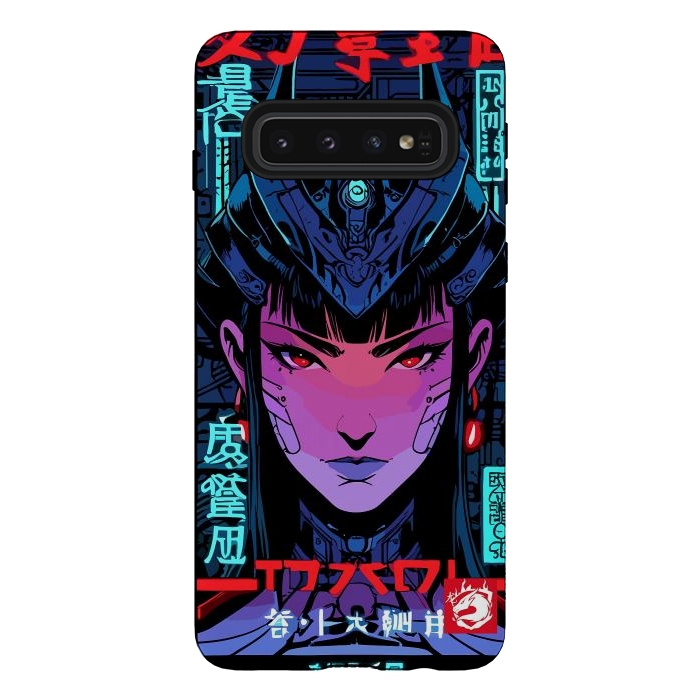 Galaxy S10 StrongFit Blue Woman Cyborg by LM2Kone