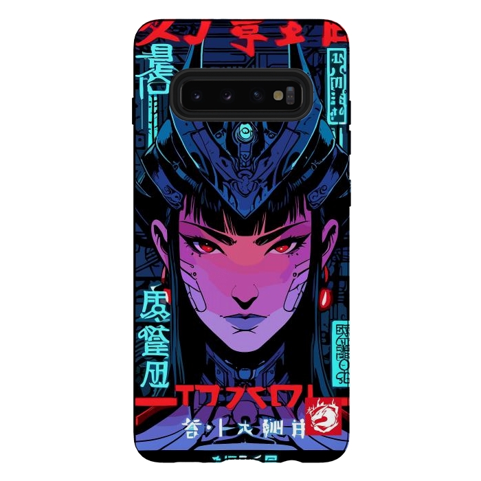 Galaxy S10 plus StrongFit Blue Woman Cyborg by LM2Kone