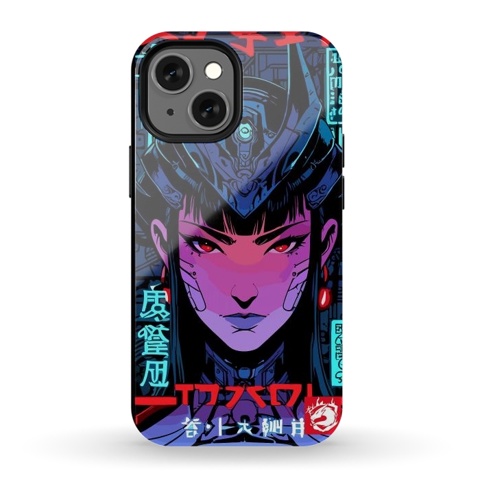 iPhone 12 mini StrongFit Blue Woman Cyborg by LM2Kone